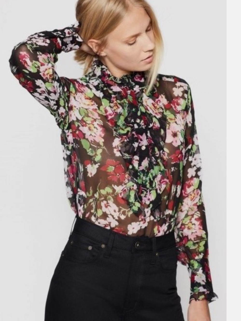 Equipment Femme 100% Silk Sheer Floral Blouse Size XS – Luxe Designer